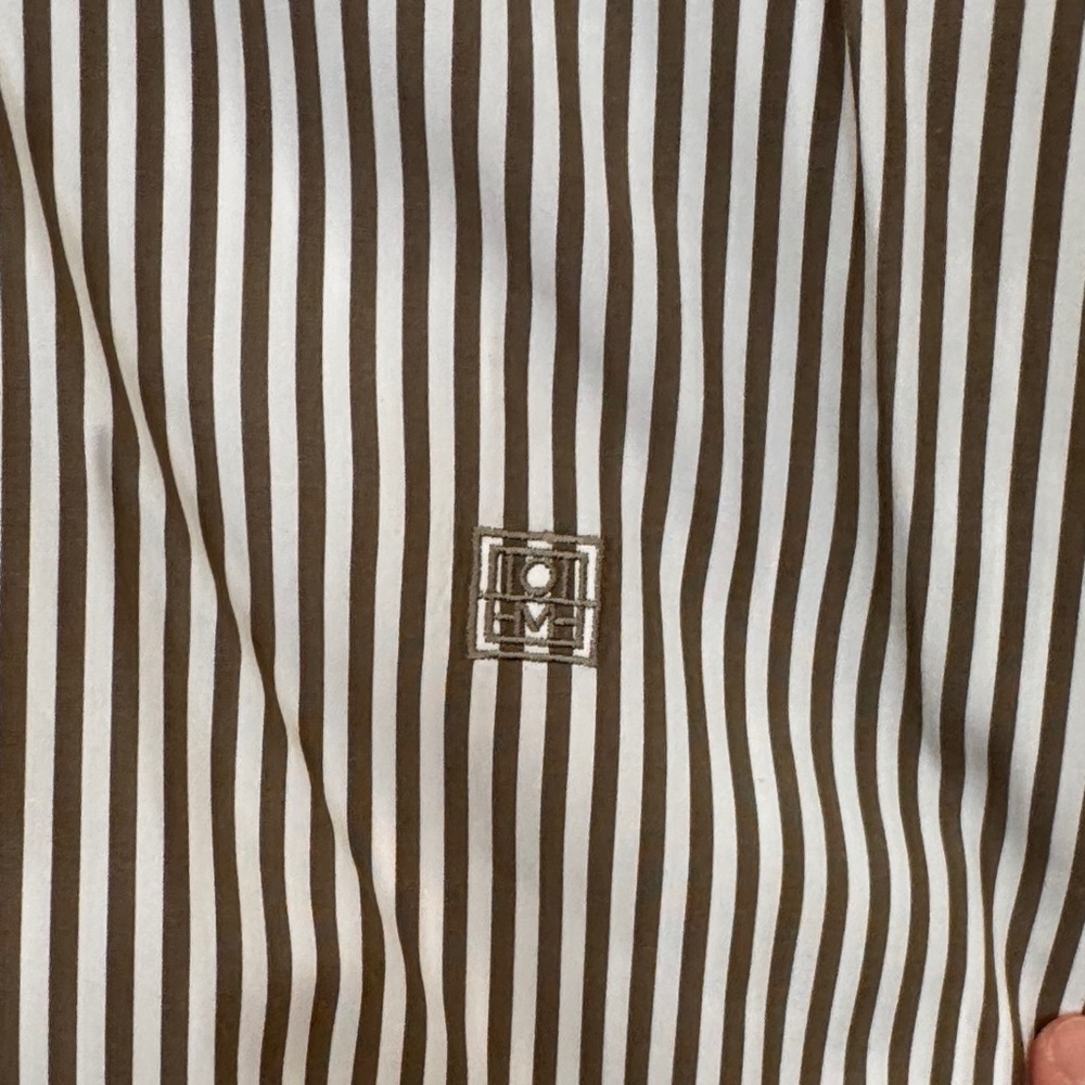 Toteme Women’s Brown and White Striped Cotton Poplin Shirt Euro Size 40 - Picture 5 of 13